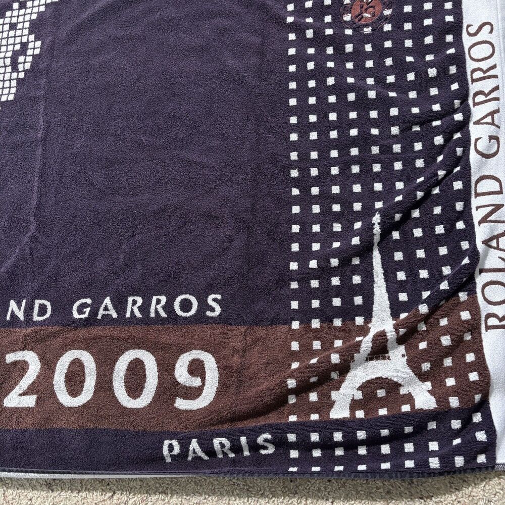 Roland Garros Paris 2009 Full Beach Towel Carre Blanc French Tennis Player Sport - Picture 4 of 9